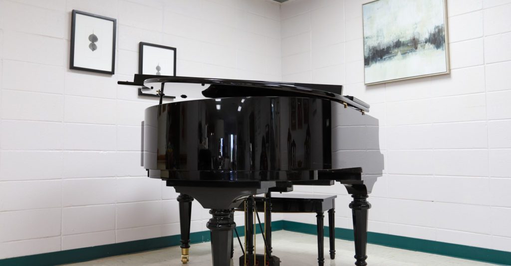 A piano available at a skilled nursing facility
