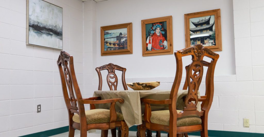 A dinning area at Oak Ridge a skilled nursing facility